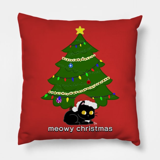 Meowy Christmas Pepper by Yuuki G Pillow by Yuuki G.