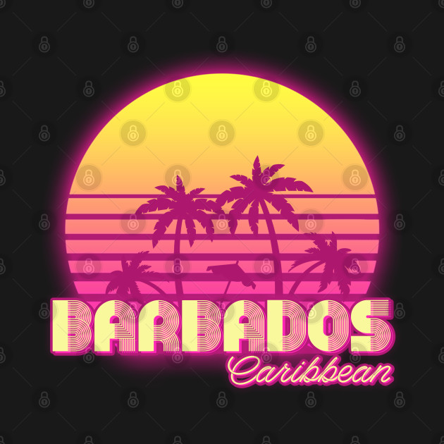 Disover Barbados Caribbean retro wave - Barbados - T-Shirt