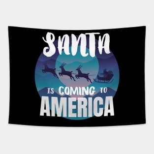 Santa is coming to America Tapestry