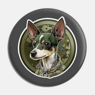 Toy Fox Terrier Camouflage Motif Pin