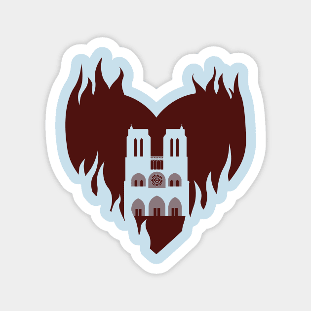 My heart is burning for Notre Dame Magnet by ArtInPi