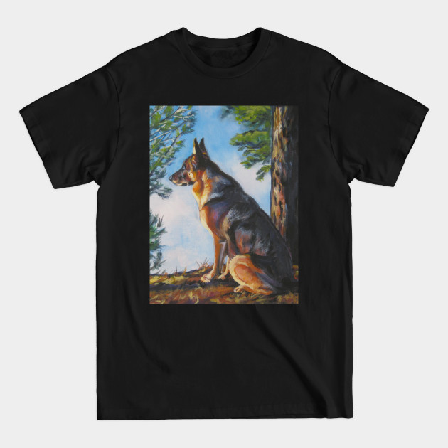 Disover German Shepherd Fine Art Painting - German Shepherd - T-Shirt