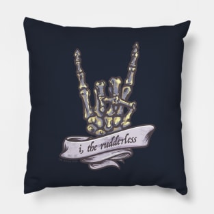 "I, The Rudderless" Skeleton Horned-Hand Pillow