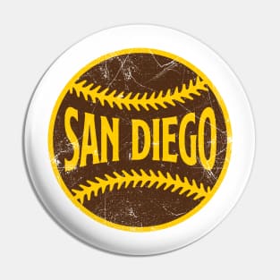 San Diego Retro Baseball - White Pin