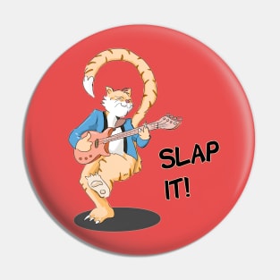 Slap bass musician cat Pin