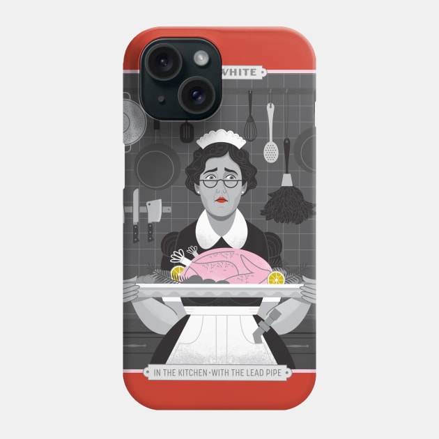 Mrs. White Phone Case by Lucie Rice Illustration and Design, LLC