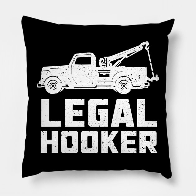 Funny Tow Truck Driver Pillow by Archer Expressionism Style