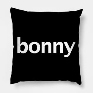 Bonny Minimal Typography White Text Pillow