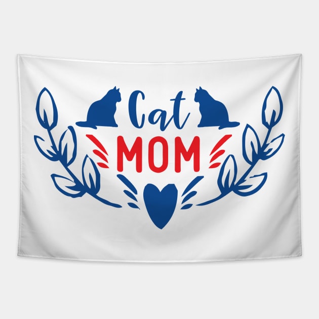 Cat Mom Tapestry by Shop Ovov