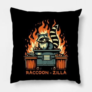 Raccoon Zilla Pillow