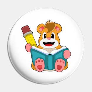 Hamster with Book & Pen Pin