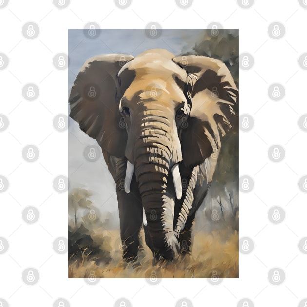 Elephant Oil Painting Art by Art-Jiyuu