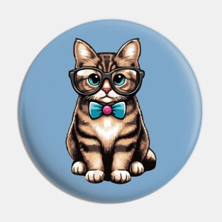 Nerdy Retro Cat Pin