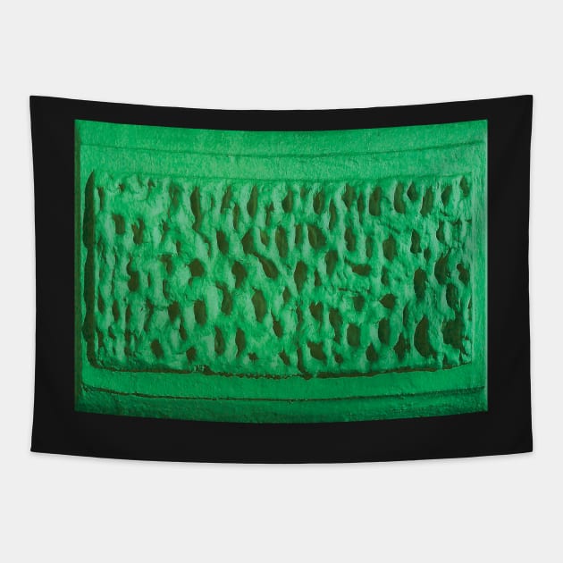 Texture - Green Stone Wall Tapestry by PorinArt