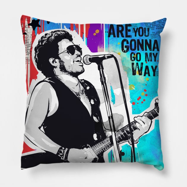 Lenny Kravitz pop art Pillow by 2ToastDesign