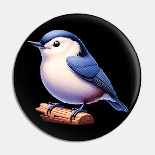 Cute White Breasted Nuthatch Pin