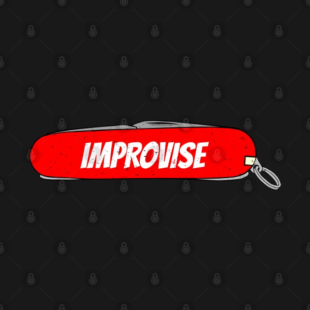 Improvise Red Army Pocket Knife Fun Tool Cut Blade Elements for People who Explore and Extend known Borders of Confort Zone. Improvise it and solve Challenges. by Olloway