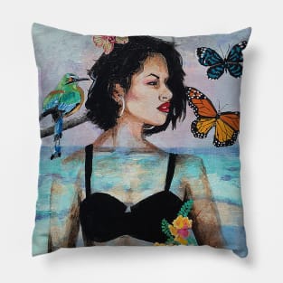 Portrait of Selena Quintanilla Pillow