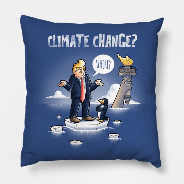 Climate change Pillow by Cromanart