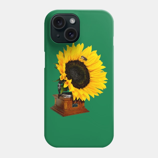 Sunflower Gramophone Phone Case by valentinahramov