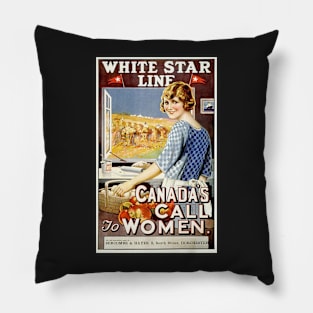 WHITE STAR LINE - 1925c Shipping Line White Star Line 'Canada's Call To Women' Pillow