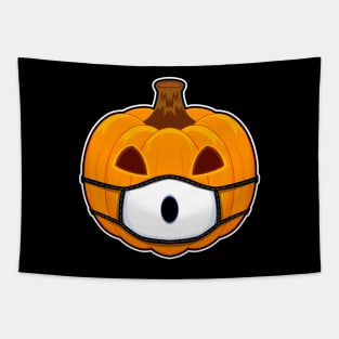 Pumpkin Halloween with Ghost Mask Tapestry