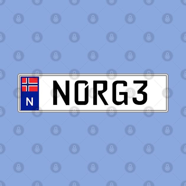 Norway car license plate by Travellers