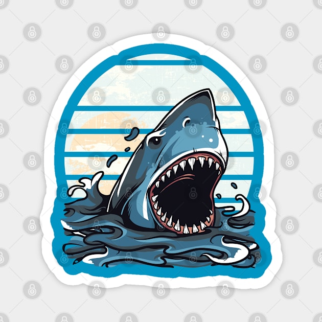 Shark looks out of the water Magnet by Littlelimehead