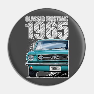 1965 Ford Mustang Pagoda Green (Dark Background) Pin