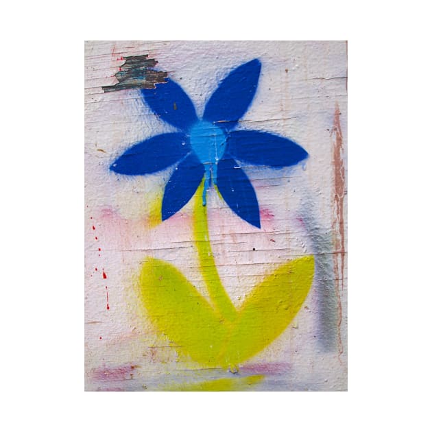 brick lane graffiti blue flower by andalaimaging