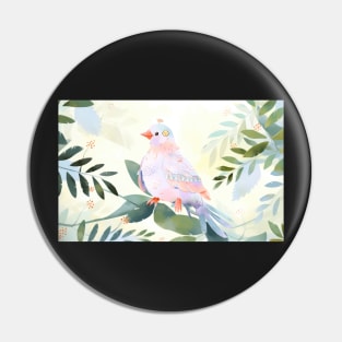 Whimsical and Cute Watercolor Birds Pin