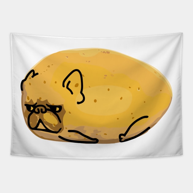 Frenchie Potato Tapestry by huebucket