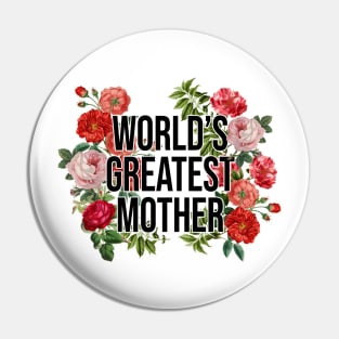 world's Greatest Mother, Vintage Floral Pin