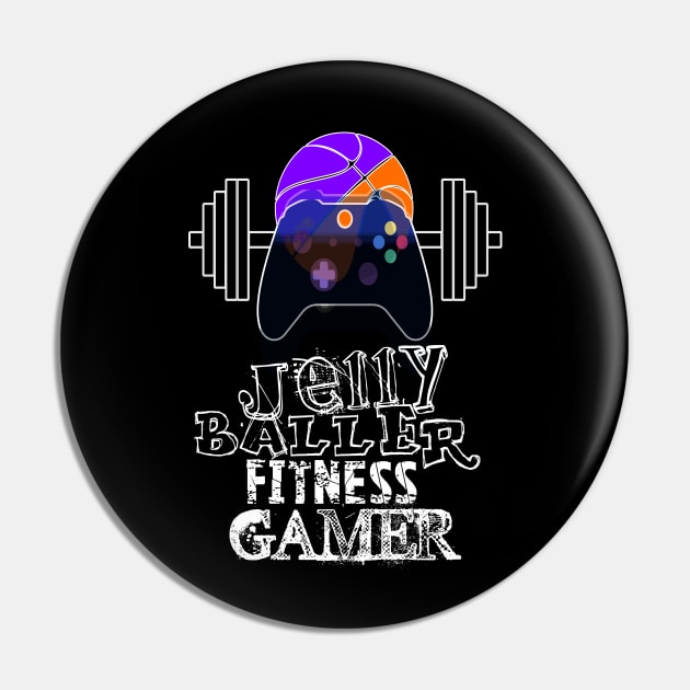 Jelly Baller Fitness Gamer  - Basketball Graphic Typographic Design - Baller Fans Sports Lovers - Holiday Gift Ideas Pin by MaystarUniverse