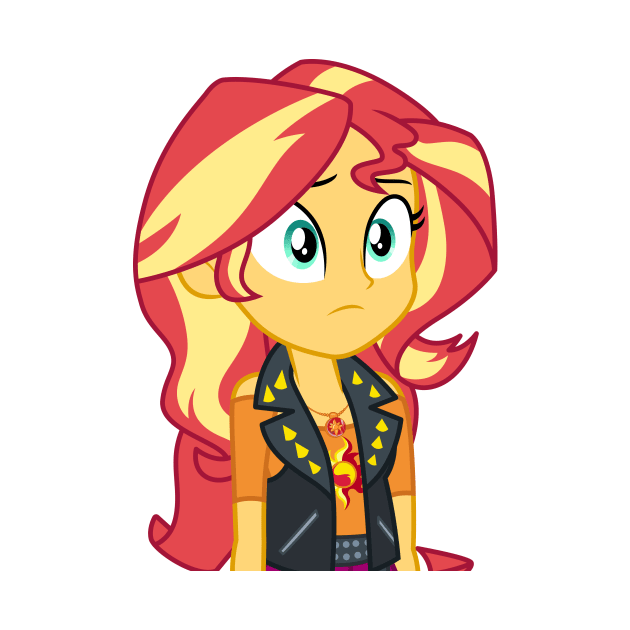 Sunset Shimmer looking at Wallflower by CloudyGlow