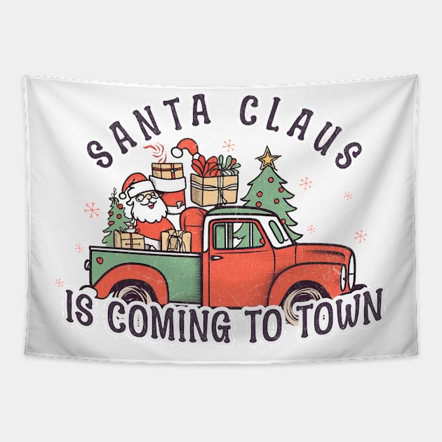 Santa claus is coming to town Tapestry by MZeeDesigns