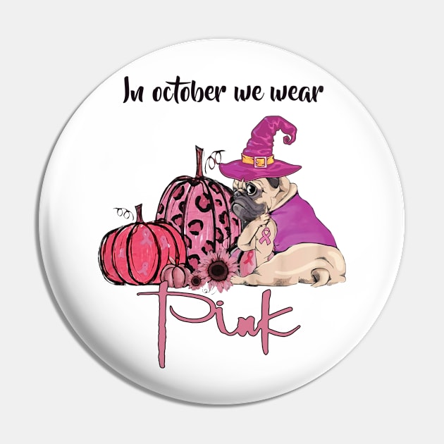 In October We Wear Pink Dog Mom - Pitbull Pumpkin Halloween Pin by Tiennhu Lamit19