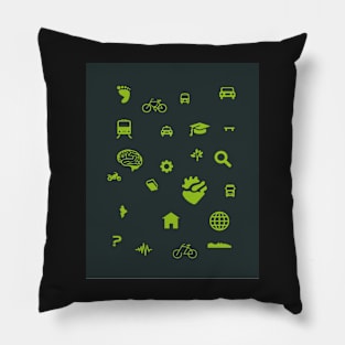 Urban mobility icons illustration Pillow