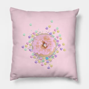 Sparkling Pink Donut Pillow