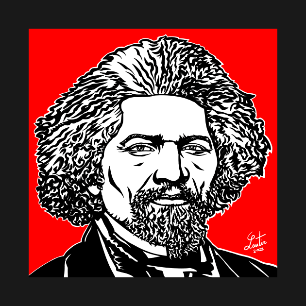 FREDERICK DOUGLASS ink and acrylic portrait by lautir