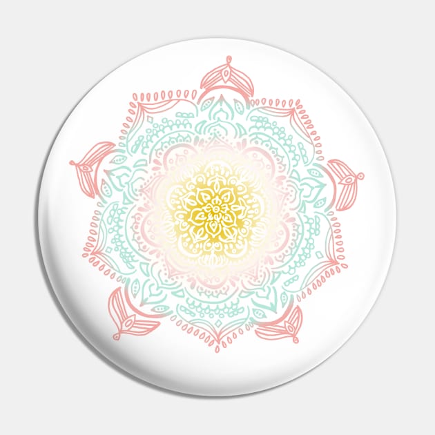 Desert Sunrise Mandala Pin by tangerinetane