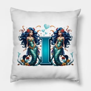 Mermaid Alphabet The Letter I Pillow