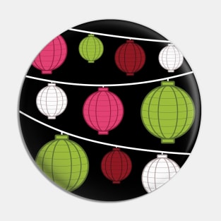 Lanterns | Pink Maroon Green White Pin