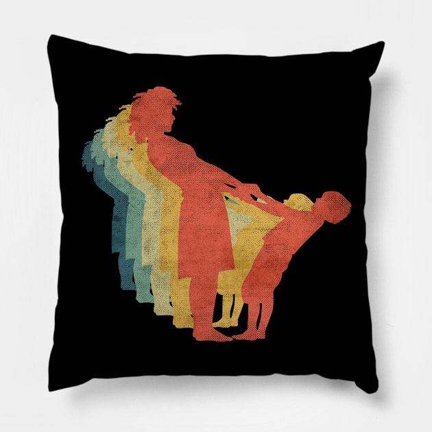 Mother and Child Retro Vintage Color Pillow by bridgewalker