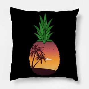 Pineapple Beach Sunset - Tropical Summer Pillow