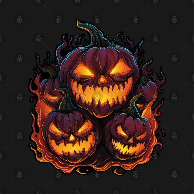 Flaming Jack O Lanterns Graphic by VelvetRoom