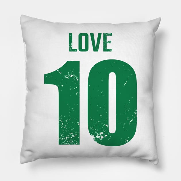 Jordan Alexander Love Distressed Green Jersey Number 10 American Football Quarterback QB Pillow by itsMePopoi