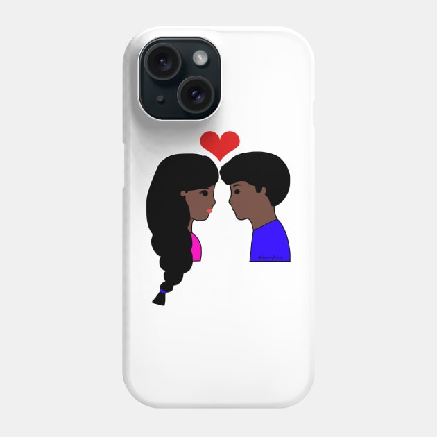 Cute Couple Dark Skin Tone Phone Case by faiiryliite