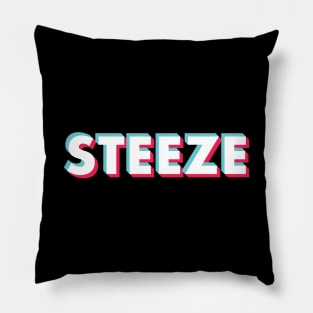 Steeze White Glitch Pillow