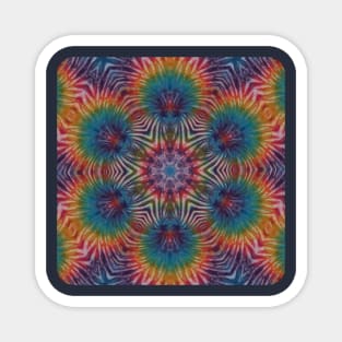 Psychedelic Kaleidoscopic Multi-Color Mandala Number 10 Magnet